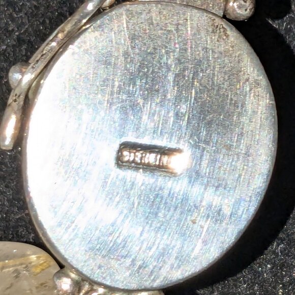 Rutilated Quartz Glass Beaded Ornate Sterling Silver Clasp Statement Necklace - Picture 7 of 7